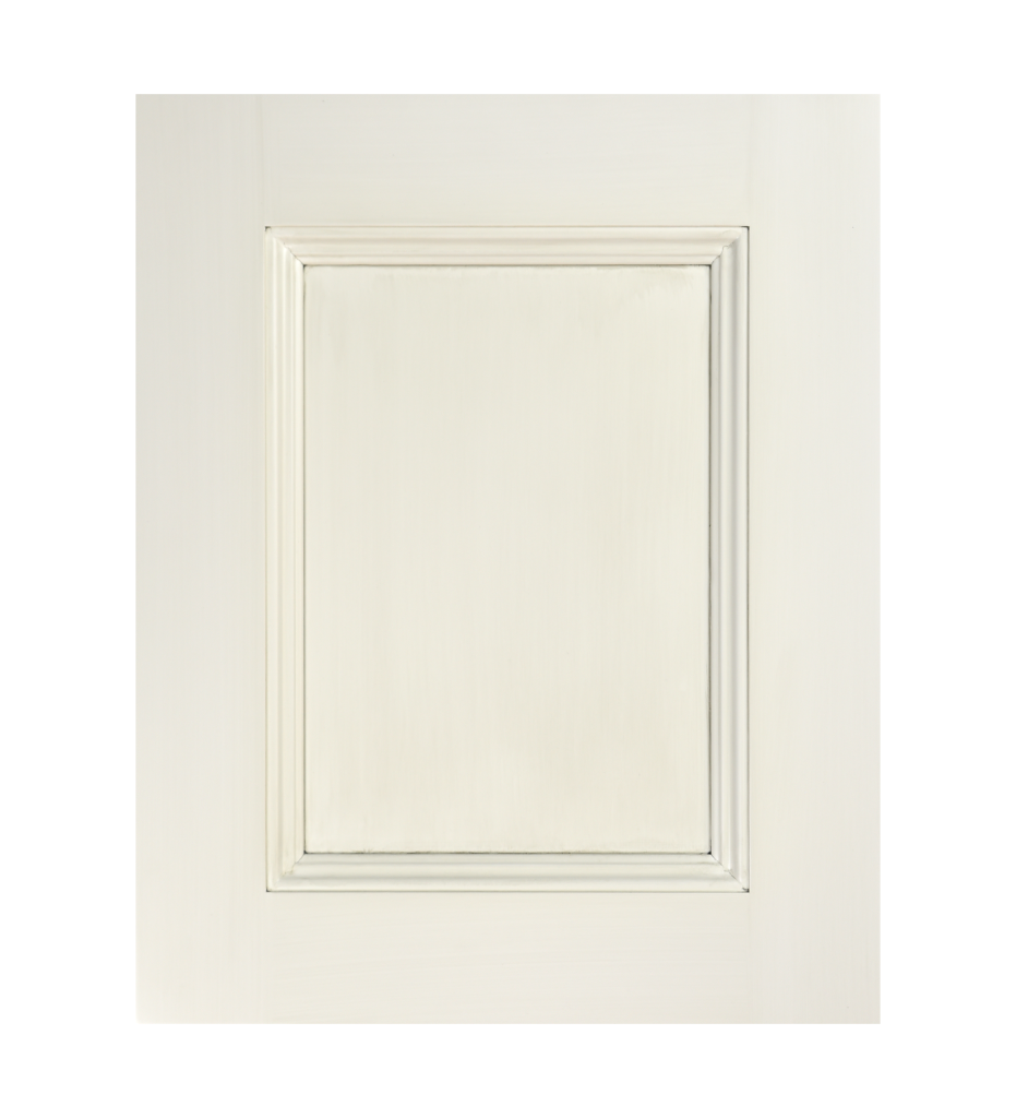 Door Style : Elite - Painted : PM3 Decorators White - Treatment : Pewter Glaze - Light Brush - No Hang Up
