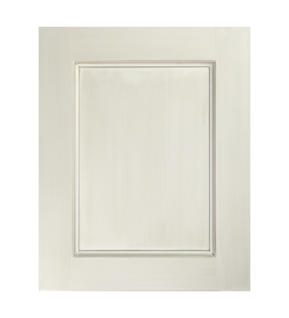 Style De Porte : Granby - Peinturé: PM3 Decorators White - Traitement : Glaze Pewter Brossé Intensité Faible- Sans Accrochage