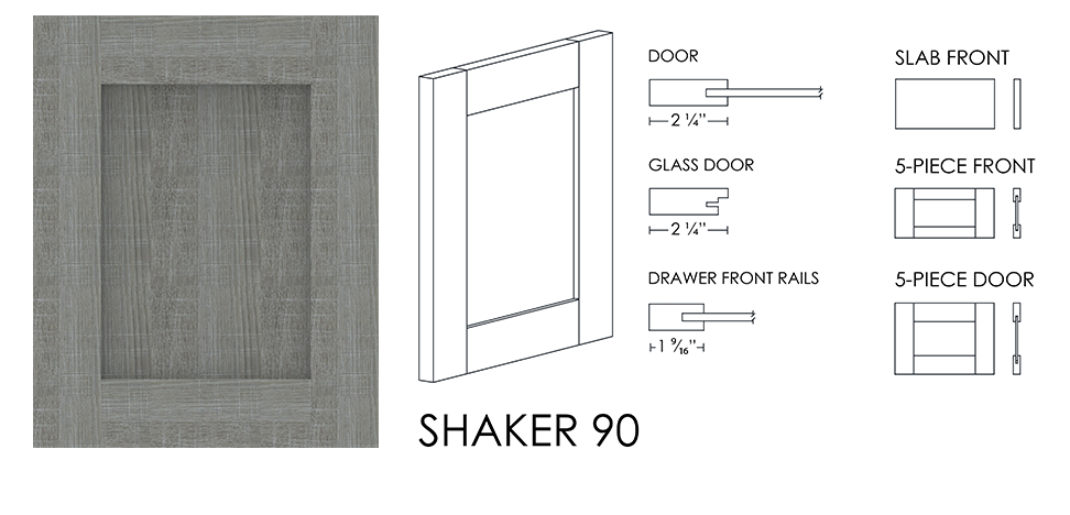 Shaker 90 Door - Barn Oak - LN27